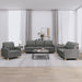 3-delige Loungeset met kussens stof donkergrijs