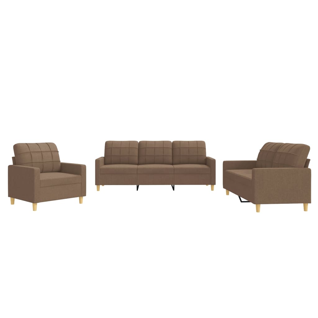 4-delige Loungeset met kussens stof bruin
