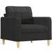 3-delige loungeset met kussens stof zwart