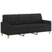 3-delige loungeset met kussens stof zwart