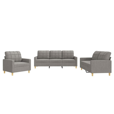 3-delige Loungeset met kussens stof taupe