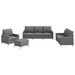 4-delige Loungeset met kussens stof donkergrijs