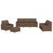 4-delige Loungeset met kussens stof bruin