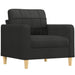 4-delige loungeset met kussens stof zwart