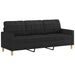 4-delige loungeset met kussens stof zwart