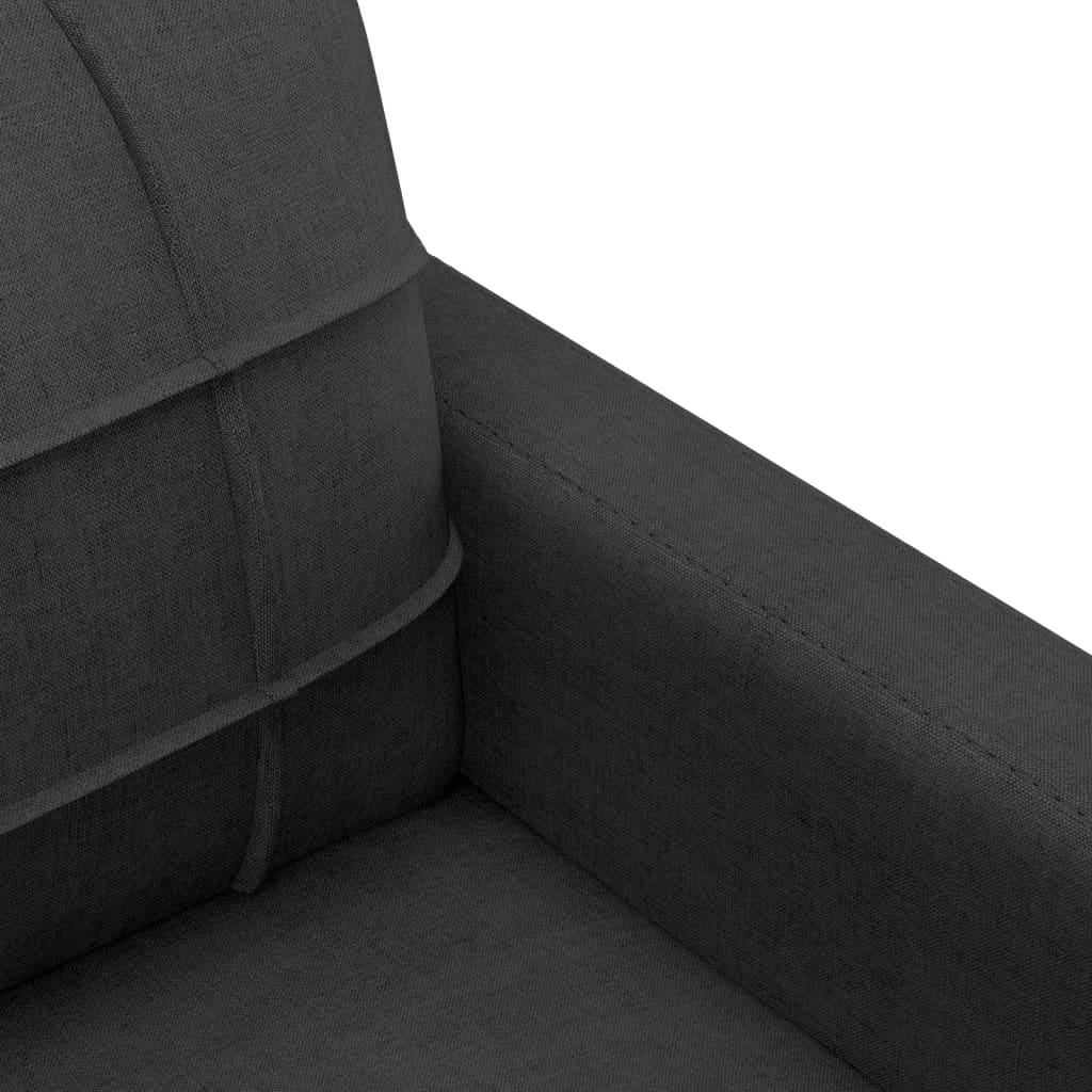 4-delige loungeset met kussens stof zwart