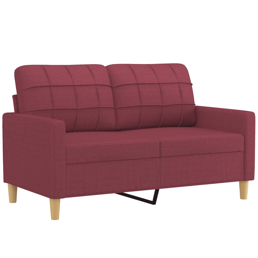 4-delige Loungeset met kussens stof wijnrood