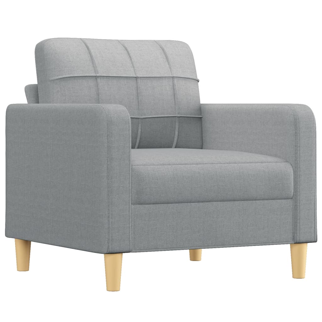 3-delige Loungeset met kussens stof lichtgrijs