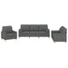 3-delige Loungeset met kussens stof donkergrijs