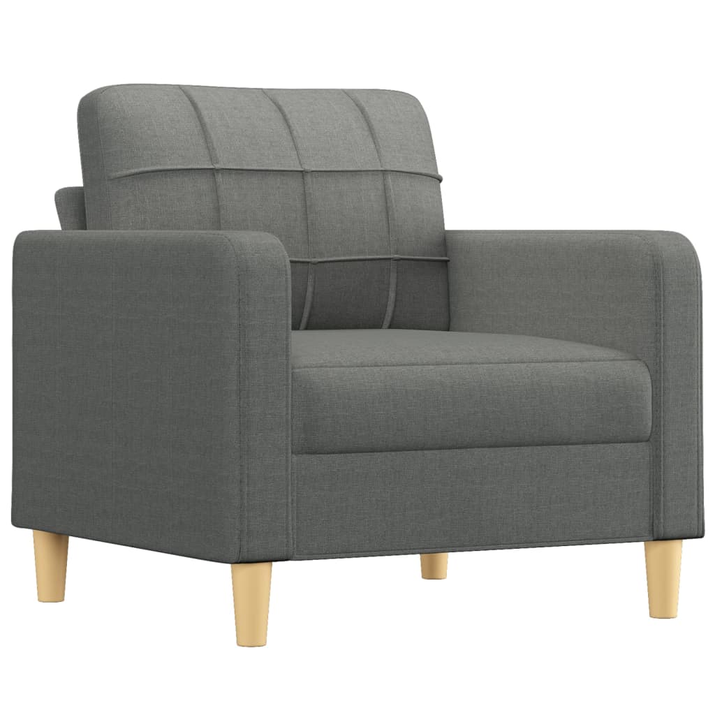 3-delige Loungeset met kussens stof donkergrijs