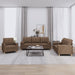 3-delige Loungeset met kussens stof bruin