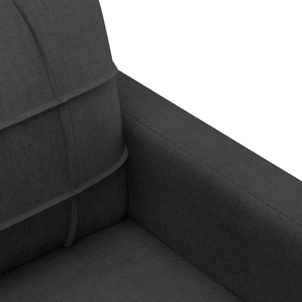 3-delige Loungeset met kussens stof zwart