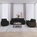 3-delige Loungeset met kussens stof zwart