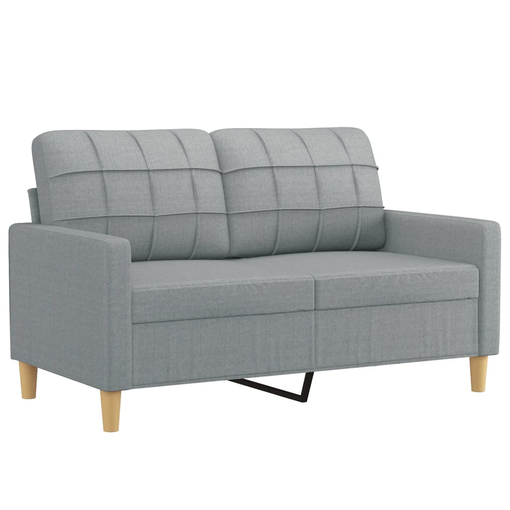 4-delige Loungeset met kussens stof lichtgrijs