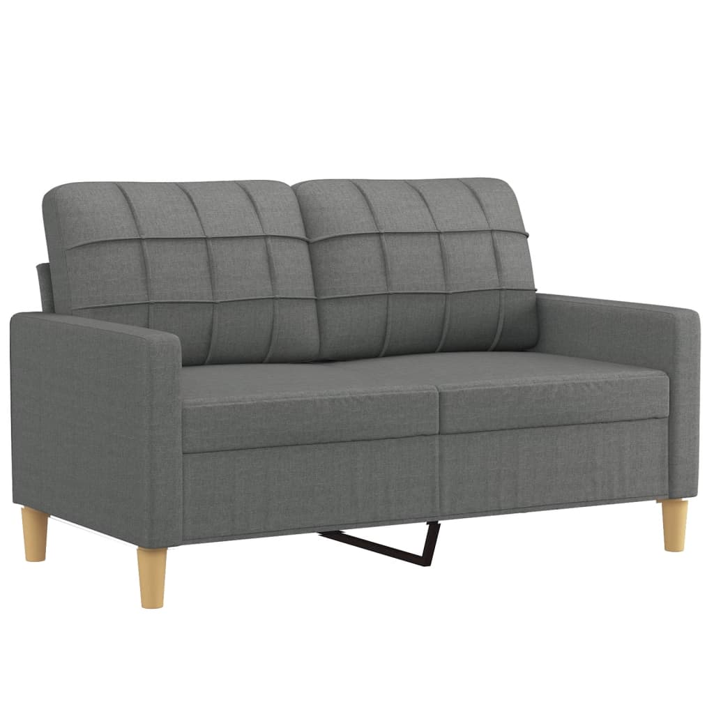 4-delige Loungeset met kussens stof donkergrijs