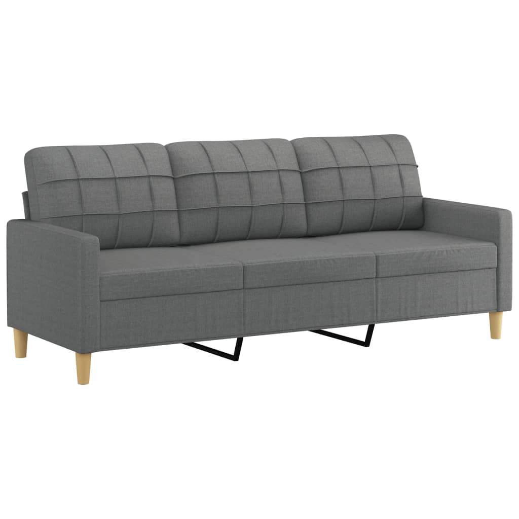 4-delige Loungeset met kussens stof donkergrijs