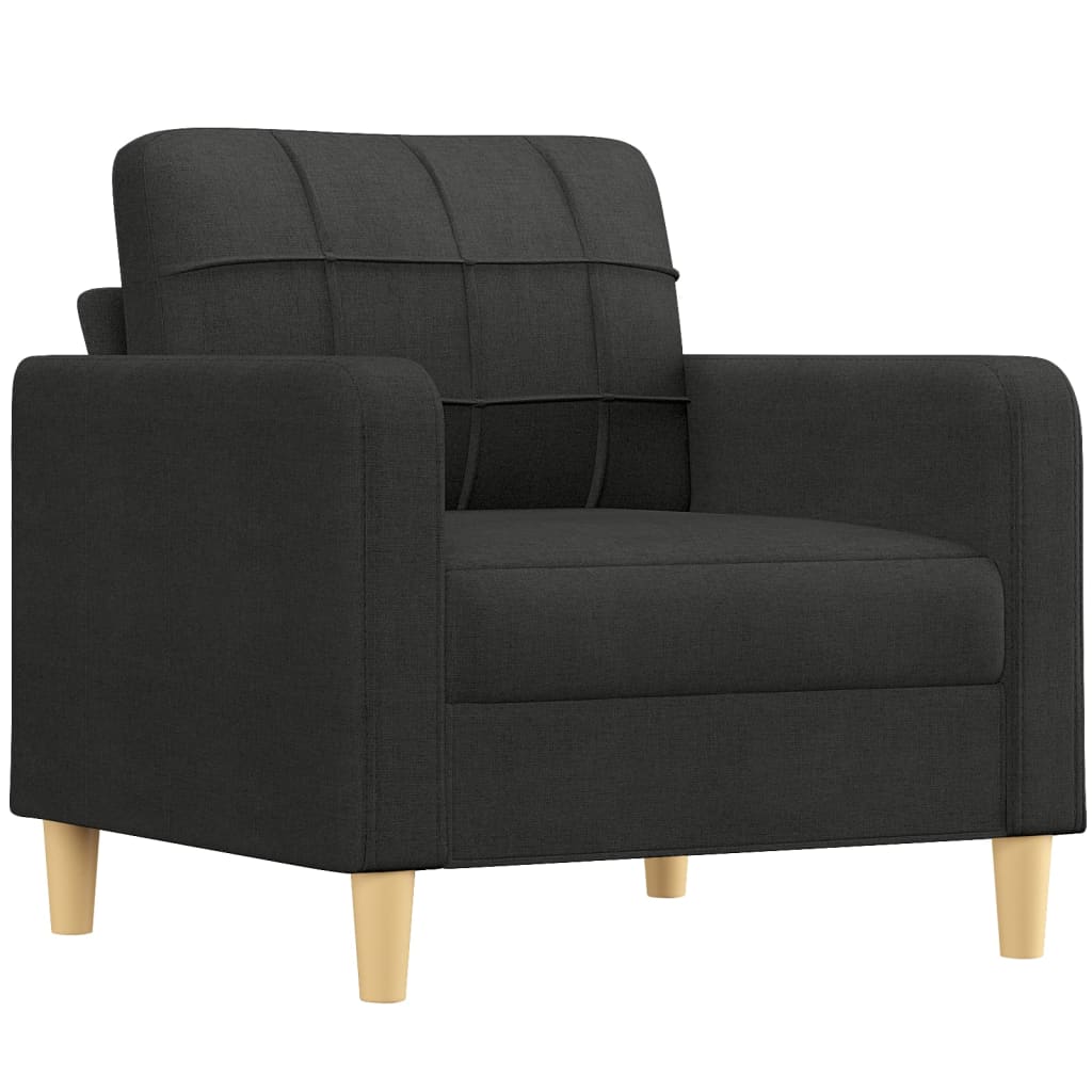 4-delige Loungeset met kussens stof zwart