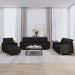 4-delige Loungeset met kussens stof zwart