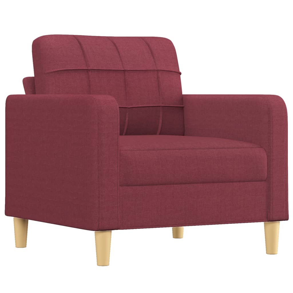 4-delige Loungeset met kussens stof wijnrood