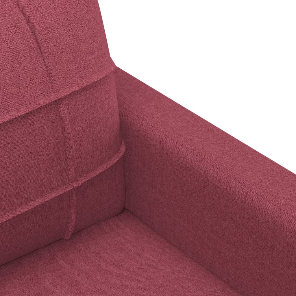 4-delige Loungeset met kussens stof wijnrood