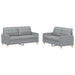 2-delige Loungeset met kussens stof lichtgrijs
