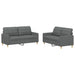 2-delige Loungeset met kussens stof donkergrijs