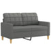 2-delige Loungeset met kussens stof donkergrijs
