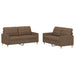 2-delige Loungeset met kussens stof bruin
