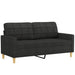 2-delige loungeset met kussens stof zwart