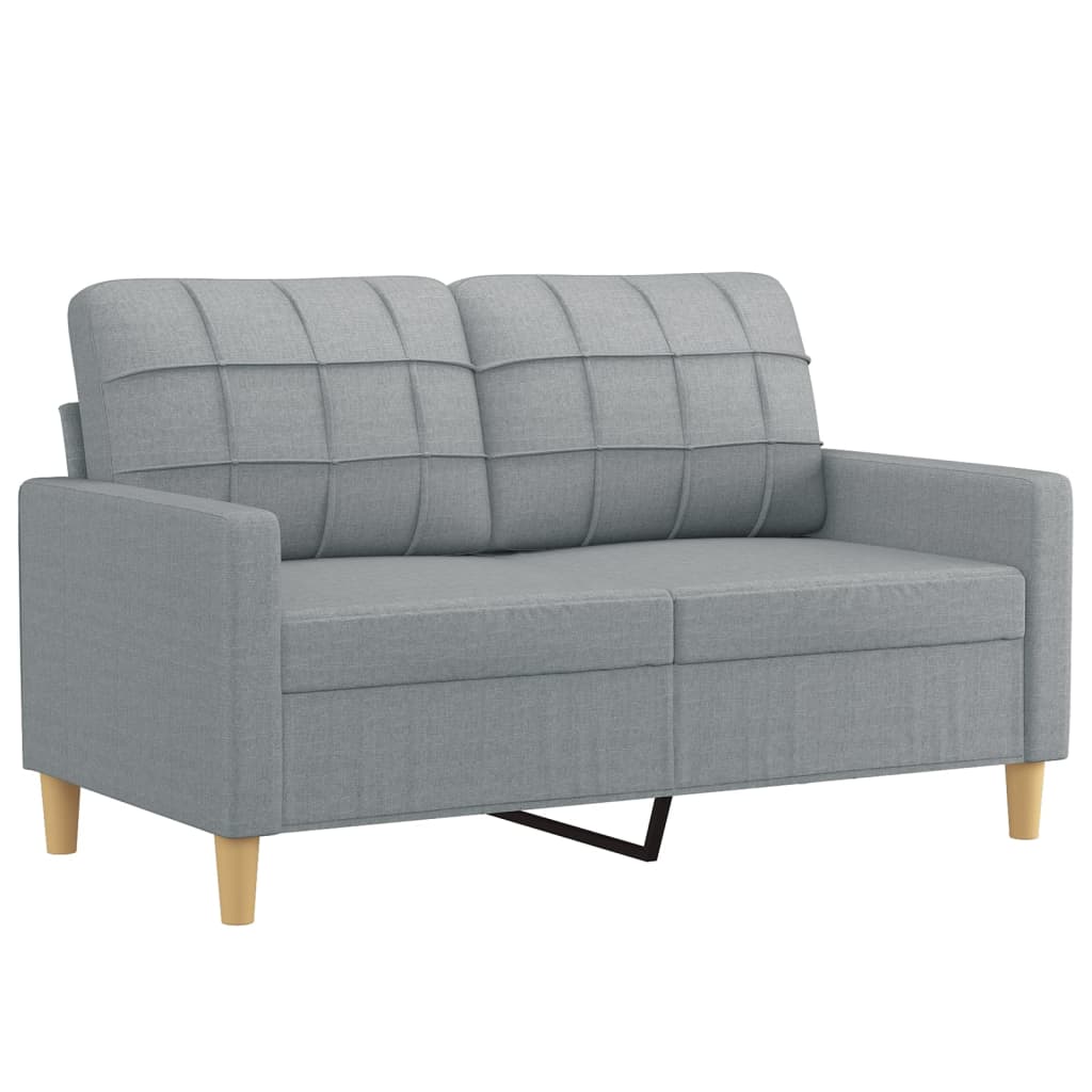 3-delige Loungeset met kussens stof lichtgrijs