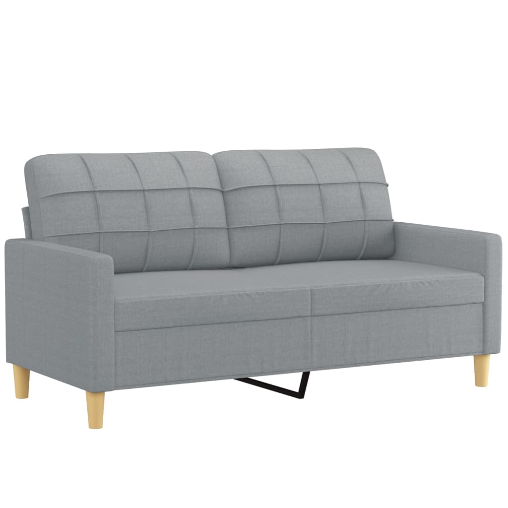 3-delige Loungeset met kussens stof lichtgrijs