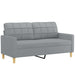 3-delige Loungeset met kussens stof lichtgrijs