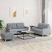 3-delige Loungeset met kussens stof lichtgrijs