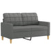 3-delige Loungeset met kussens stof donkergrijs