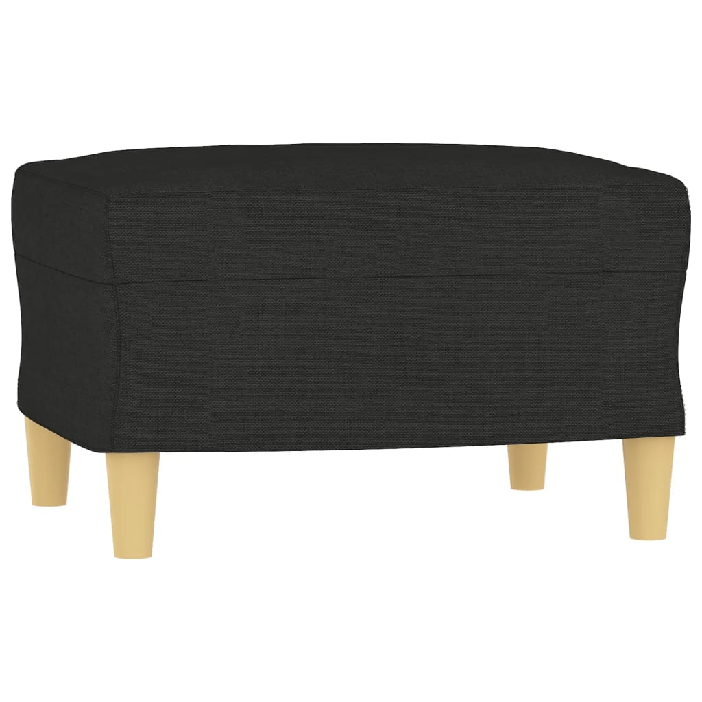 3-delige loungeset met kussens stof zwart