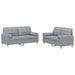 2-delige Loungeset met kussens stof lichtgrijs