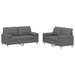 2-delige Loungeset met kussens stof donkergrijs