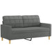 2-delige Loungeset met kussens stof donkergrijs