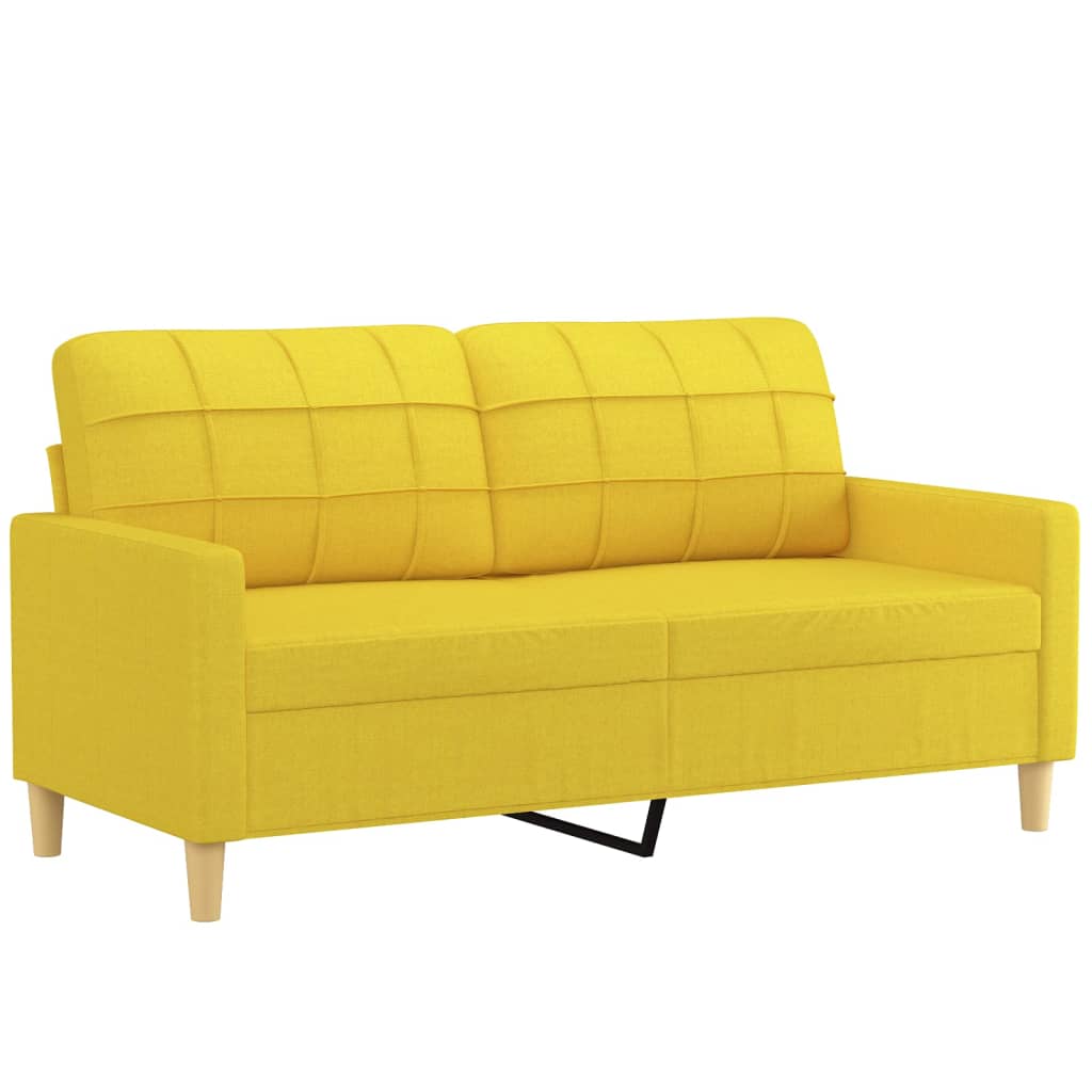 2-delige Loungeset met kussens stof lichtgeel