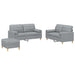 3-delige Loungeset met kussens stof lichtgrijs