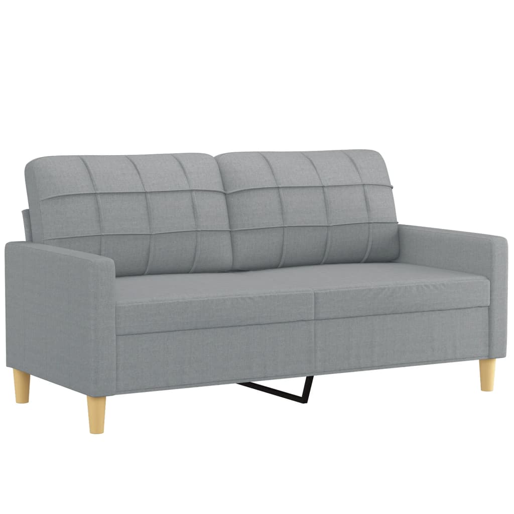 3-delige Loungeset met kussens stof lichtgrijs