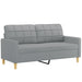 3-delige Loungeset met kussens stof lichtgrijs