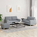 3-delige Loungeset met kussens stof lichtgrijs