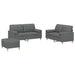 3-delige Loungeset met kussens stof donkergrijs