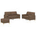 3-delige Loungeset met kussens stof bruin
