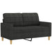 3-delige Loungeset met kussens stof zwart