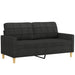 3-delige Loungeset met kussens stof zwart