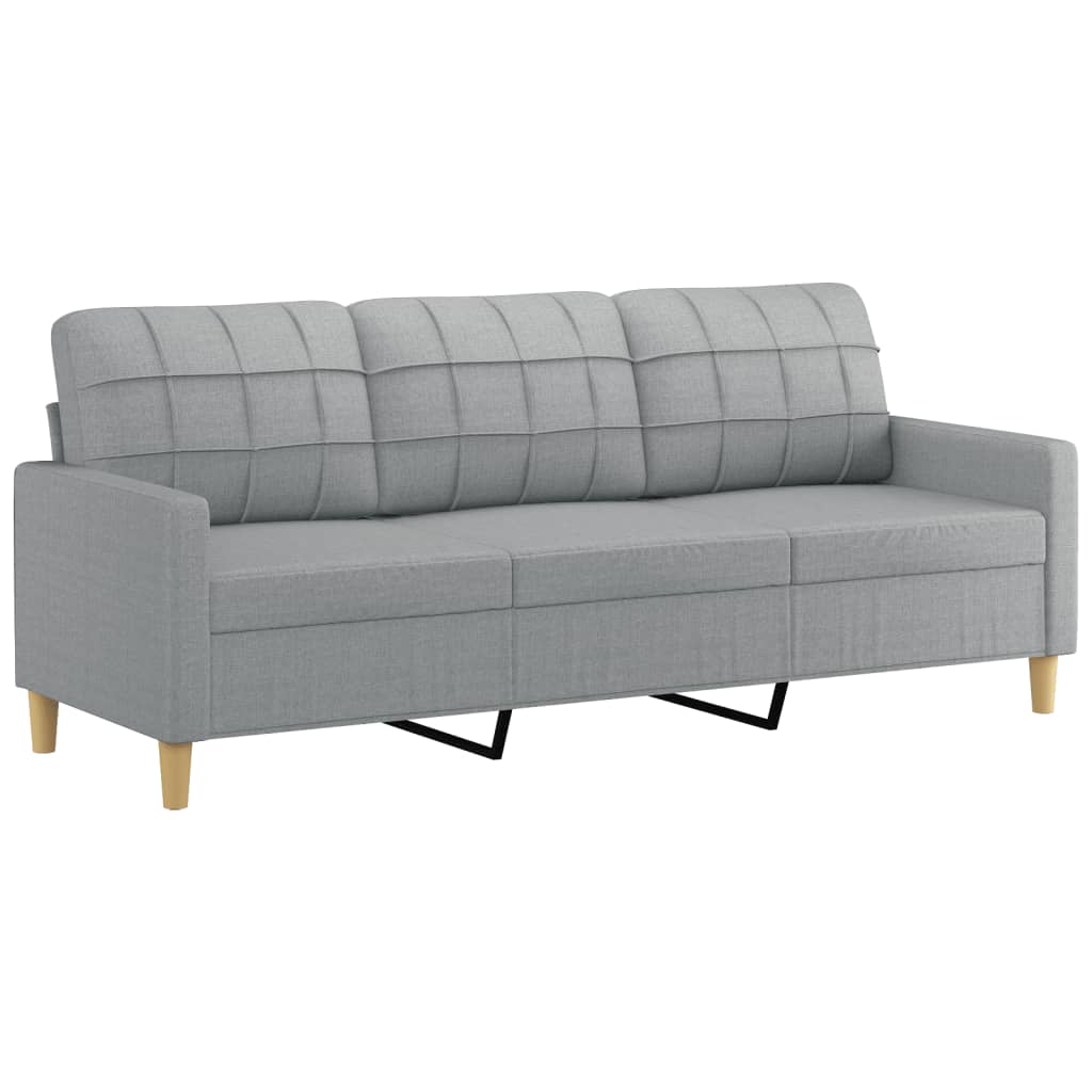 2-delige Loungeset met kussens stof lichtgrijs