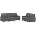 2-delige Loungeset met kussens stof donkergrijs