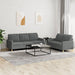 2-delige Loungeset met kussens stof donkergrijs